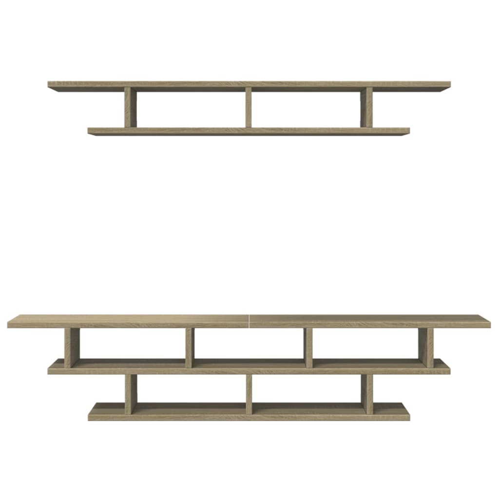 vidaXL Tv-wandmeubelset bewerkt hout wit
