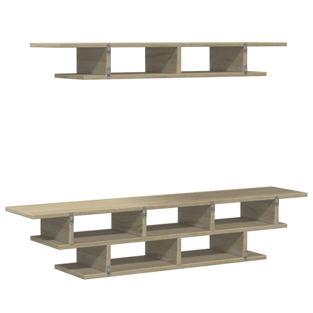 vidaXL Tv-wandmeubelset bewerkt hout wit