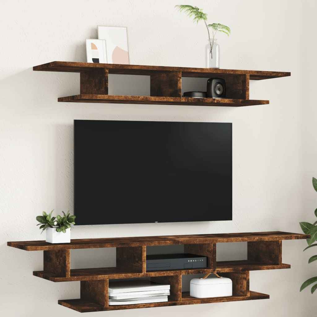 vidaXL Tv-wandmeubelset bewerkt hout wit