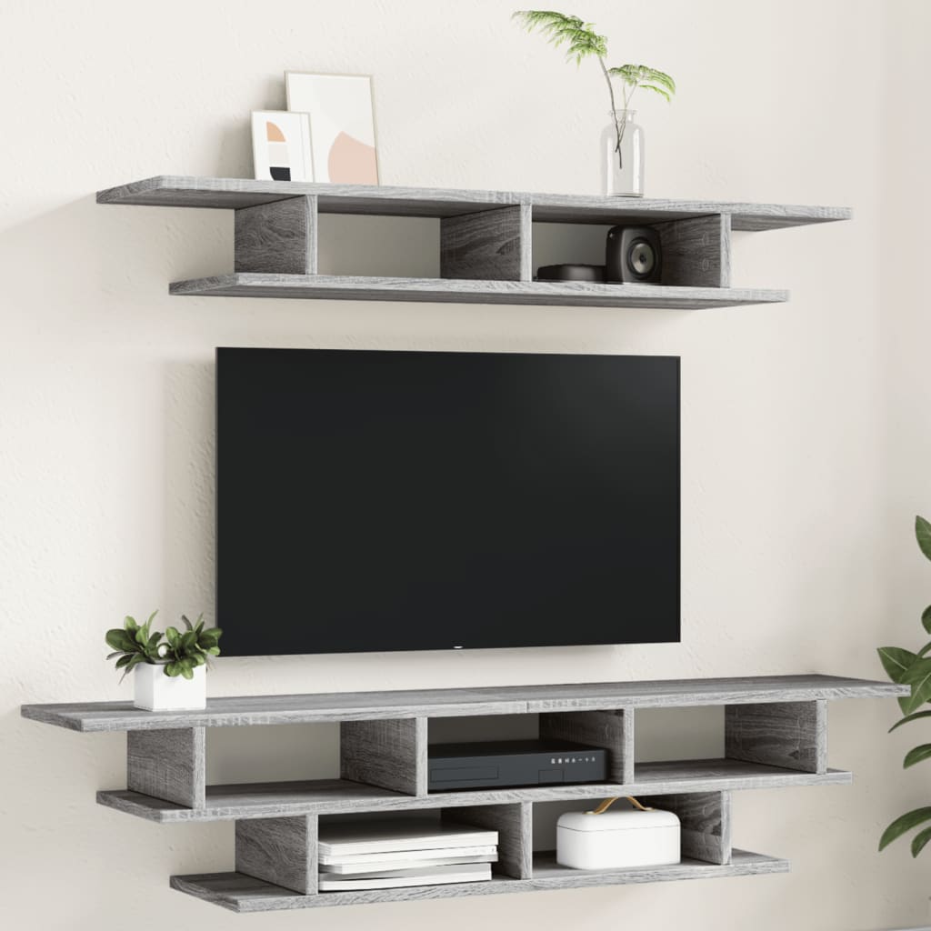 vidaXL Tv-wandmeubelset bewerkt hout wit