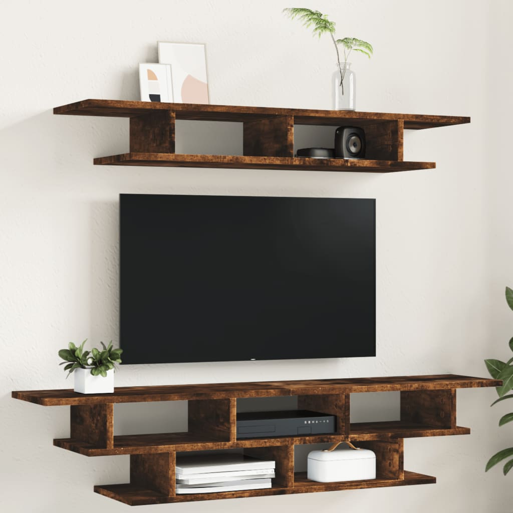 vidaXL Tv-wandmeubelset bewerkt hout wit