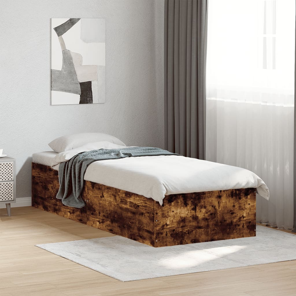 vidaXL Bedframe bewerkt hout grijs sonoma eikenkleurig 160x200 cm