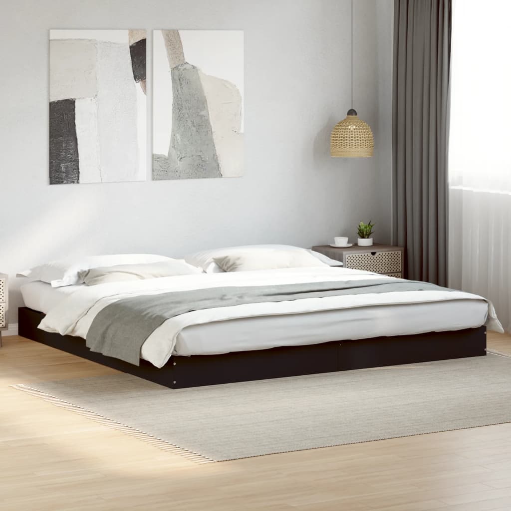 vidaXL Bedframe bewerkt hout grijs sonoma eikenkleurig 160x200 cm