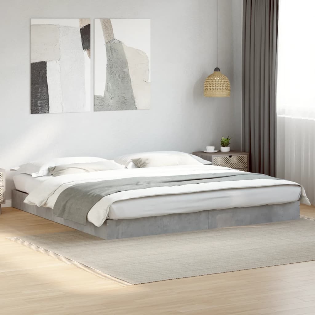 vidaXL Bedframe bewerkt hout grijs sonoma eikenkleurig 160x200 cm