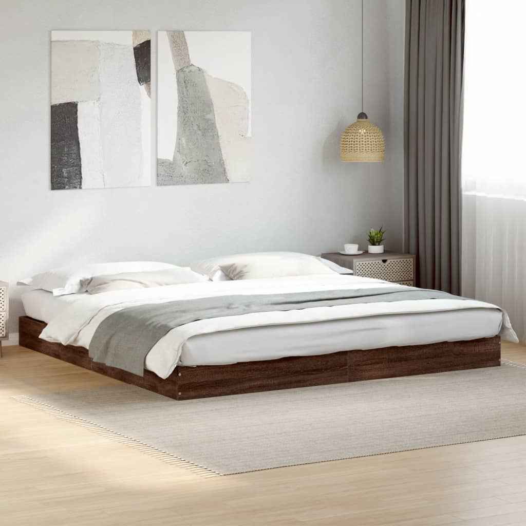 vidaXL Bedframe bewerkt hout grijs sonoma eikenkleurig 160x200 cm