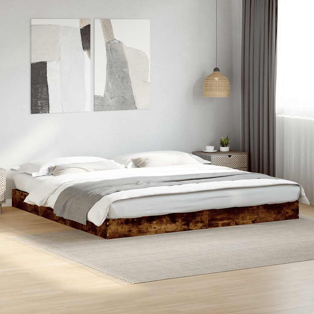 vidaXL Bedframe bewerkt hout grijs sonoma eikenkleurig 160x200 cm