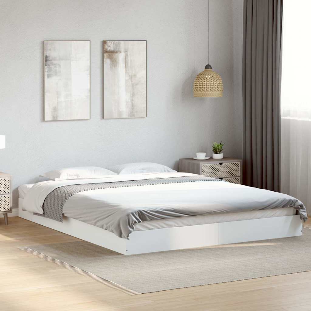 vidaXL Bedframe bewerkt hout grijs sonoma eikenkleurig 160x200 cm