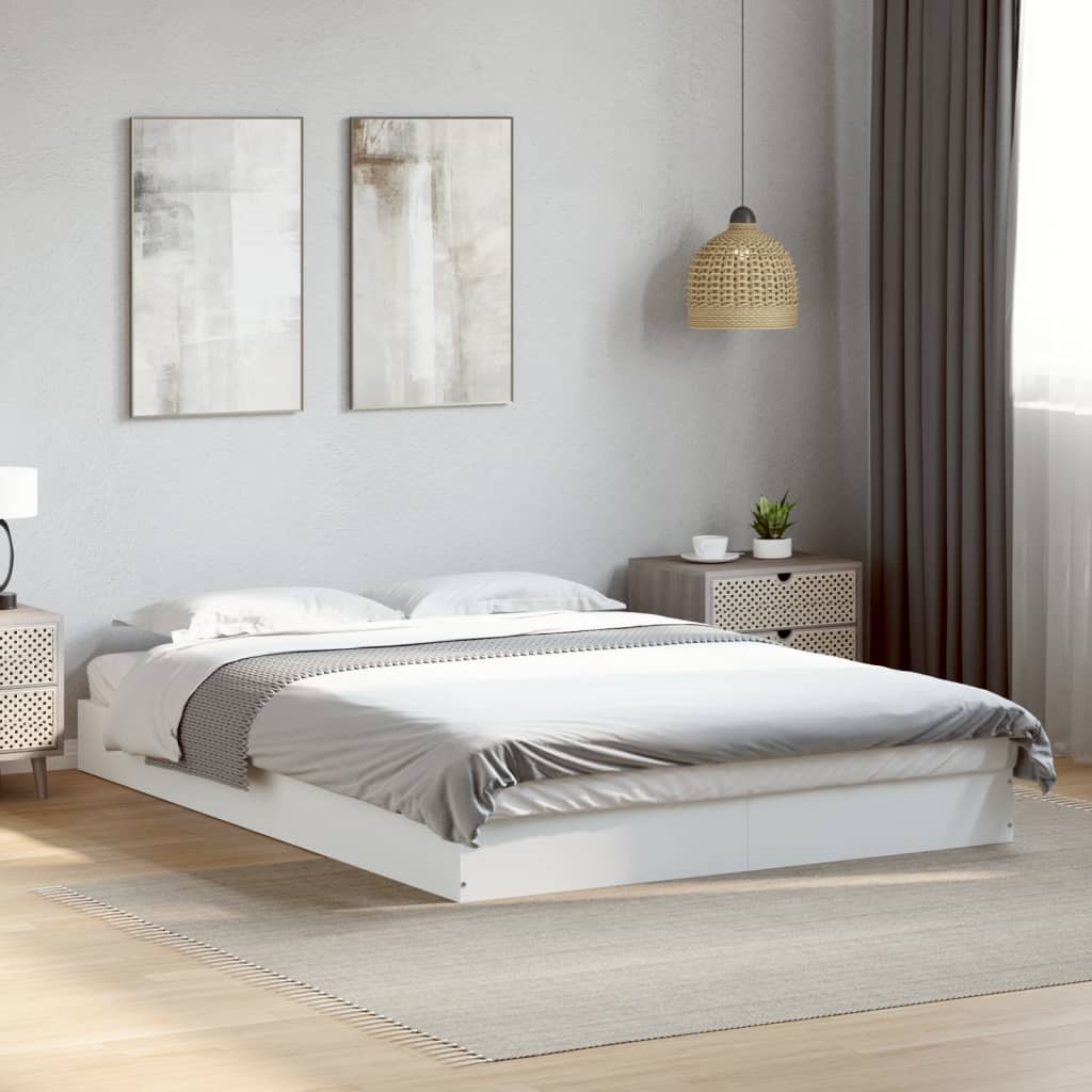 vidaXL Bedframe bewerkt hout grijs sonoma eikenkleurig 160x200 cm