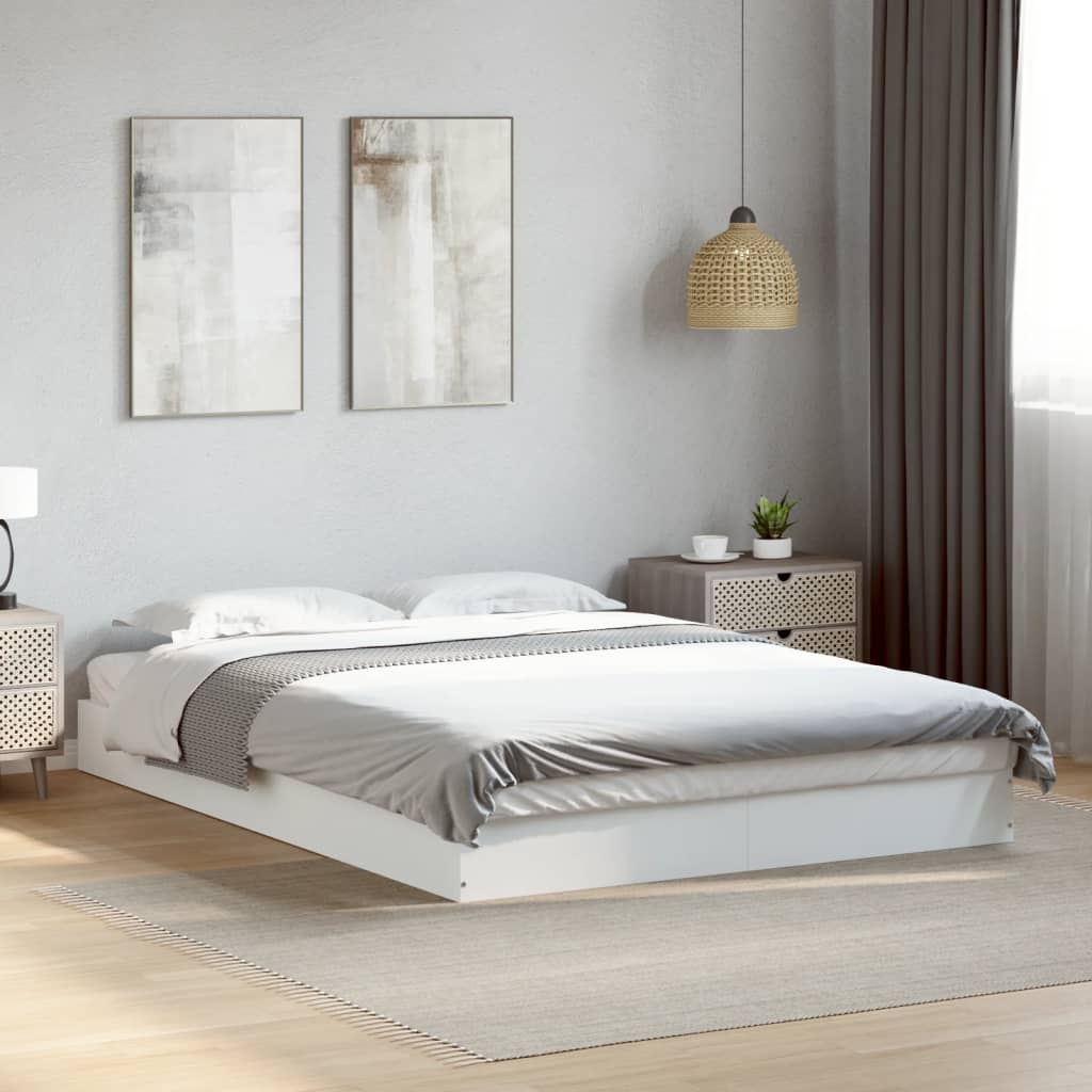 vidaXL Bedframe bewerkt hout grijs sonoma eikenkleurig 160x200 cm
