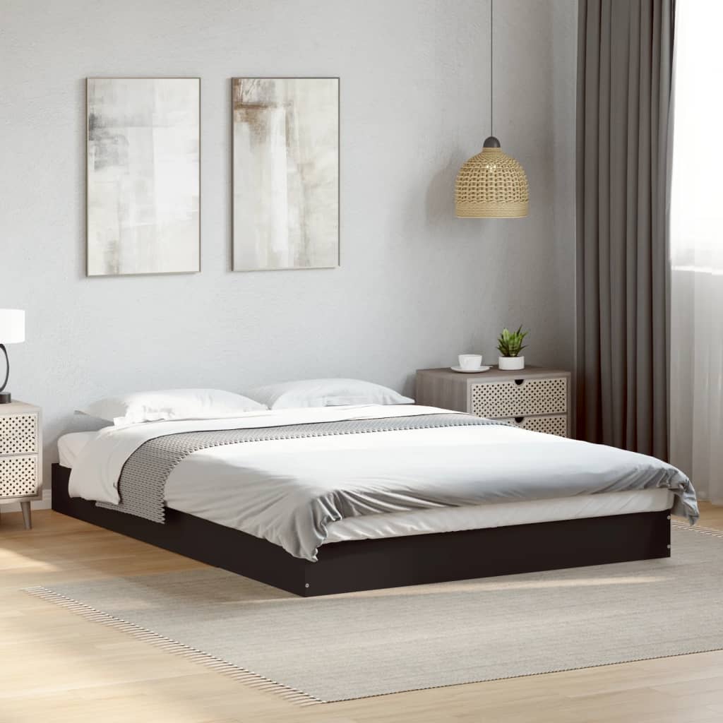 vidaXL Bedframe bewerkt hout grijs sonoma eikenkleurig 160x200 cm