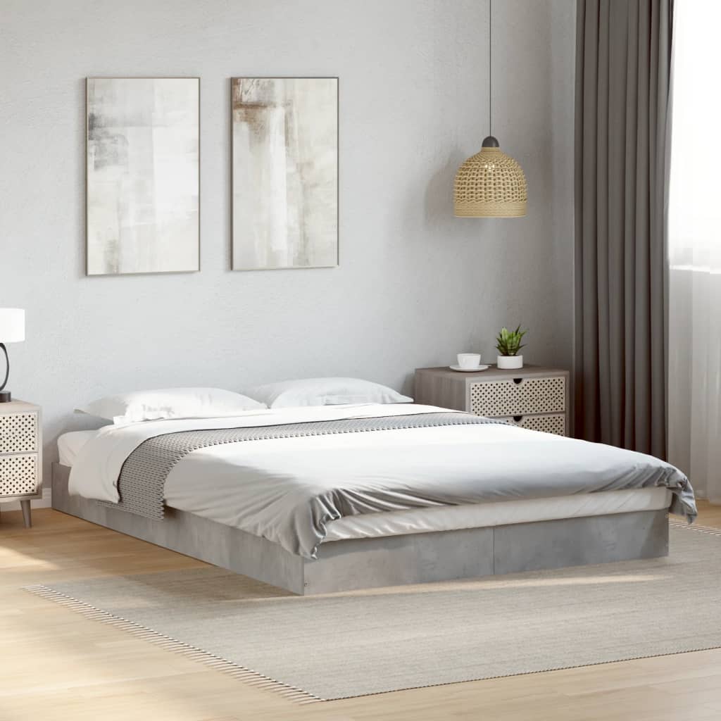 vidaXL Bedframe bewerkt hout grijs sonoma eikenkleurig 160x200 cm