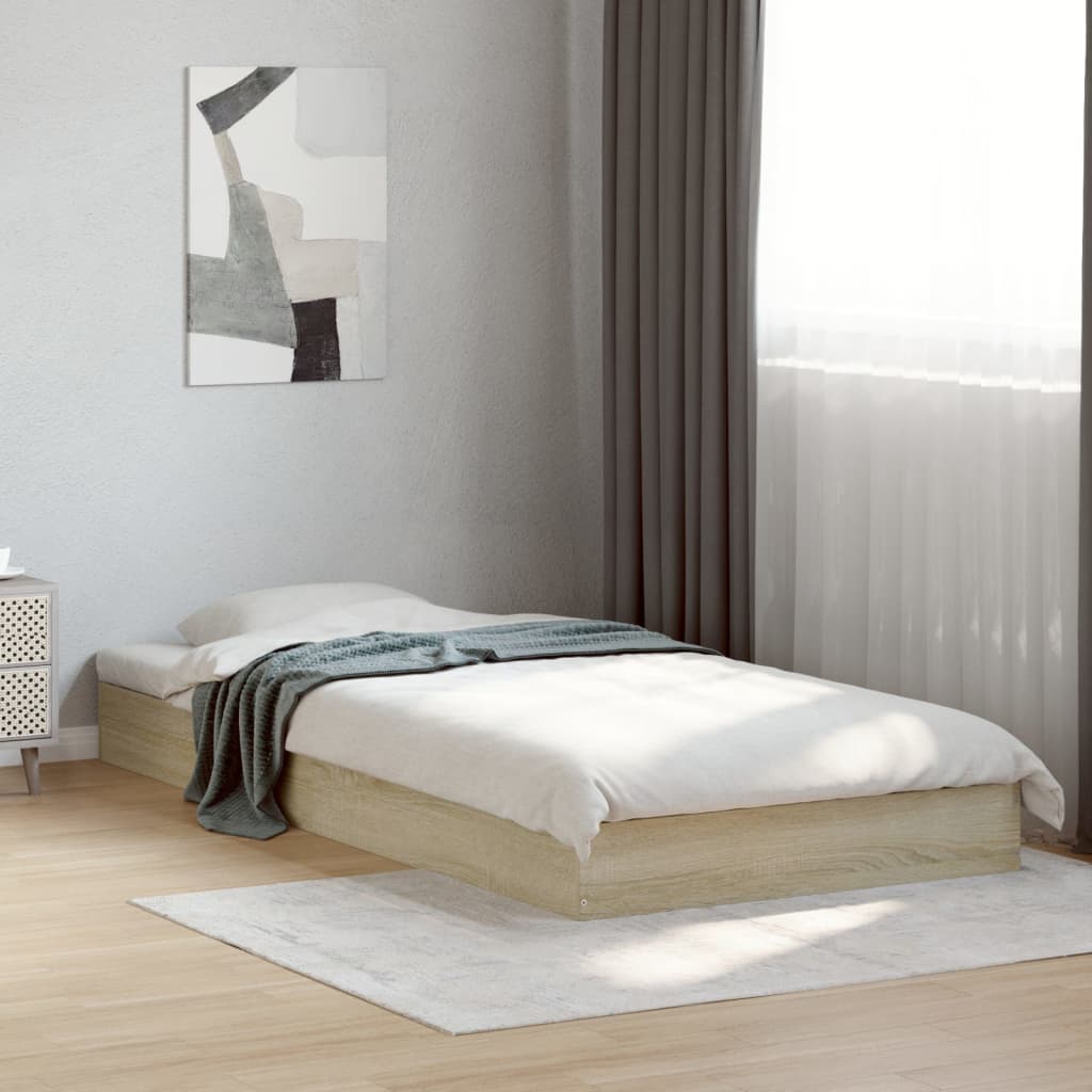 vidaXL Bedframe bewerkt hout grijs sonoma eikenkleurig 160x200 cm
