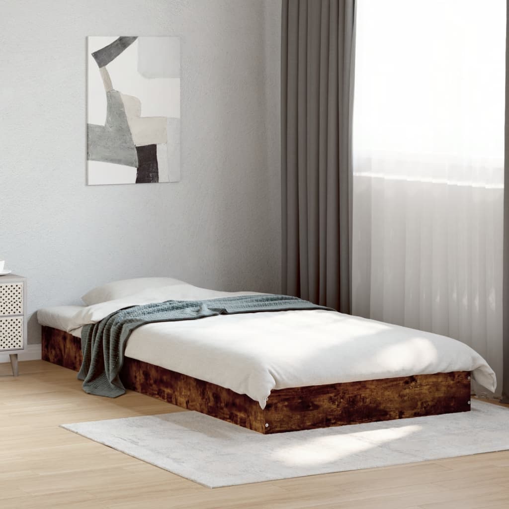vidaXL Bedframe bewerkt hout grijs sonoma eikenkleurig 160x200 cm