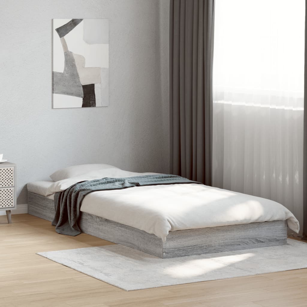 vidaXL Bedframe bewerkt hout grijs sonoma eikenkleurig 160x200 cm