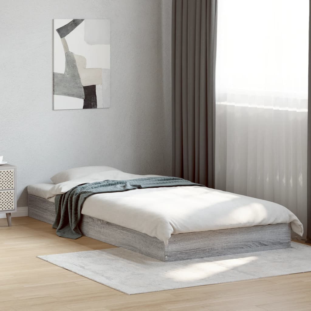 vidaXL Bedframe bewerkt hout grijs sonoma eikenkleurig 160x200 cm