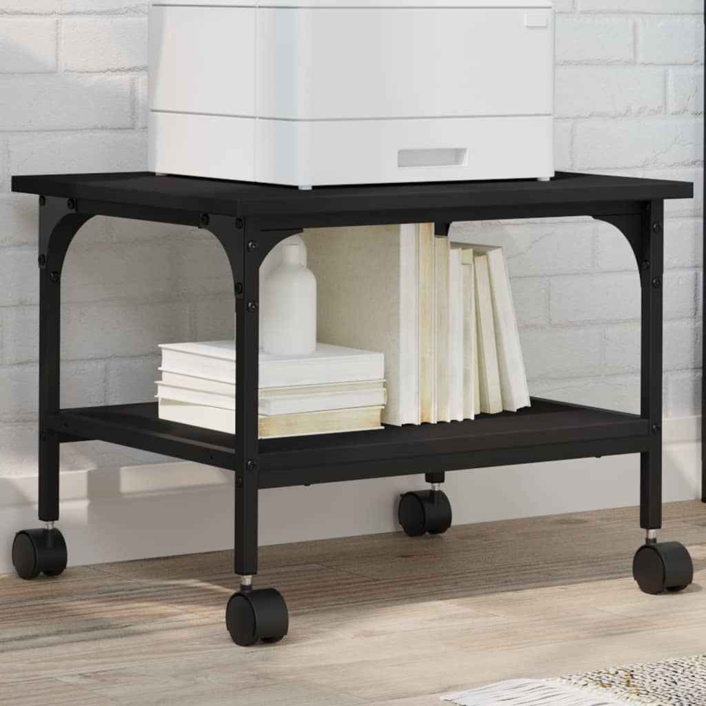 vidaXL Printerkastje 2-laags 50x40x38 cm bewerkt hout gerookt eiken
