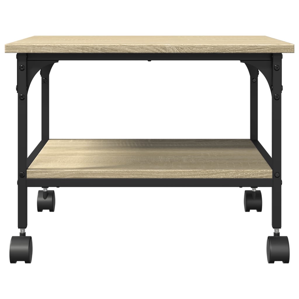 vidaXL Printerkastje 2-laags 50x40x38 cm bewerkt hout gerookt eiken