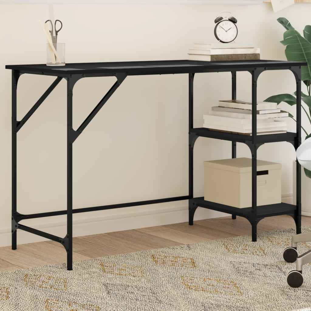 vidaXL Bureau 120x50x75 cm metaal en bewerkt hout sonoma eikenkleurig