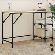 vidaXL Bureau 120x50x75 cm metaal en bewerkt hout sonoma eikenkleurig