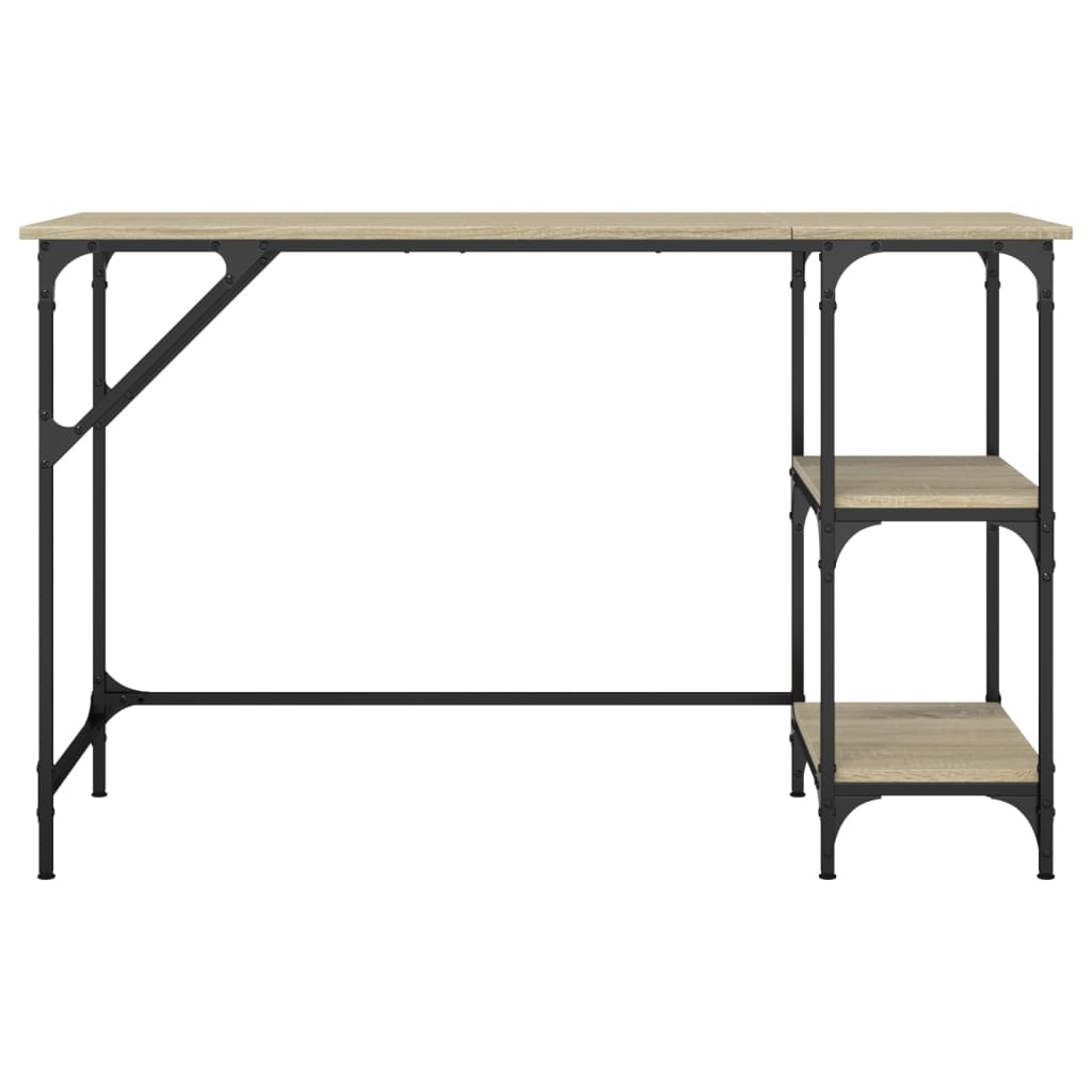 vidaXL Bureau 120x50x75 cm metaal en bewerkt hout sonoma eikenkleurig