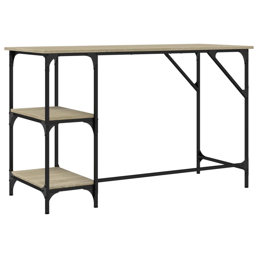 vidaXL Bureau 120x50x75 cm metaal en bewerkt hout sonoma eikenkleurig