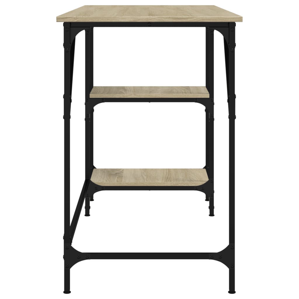 vidaXL Bureau 120x50x75 cm metaal en bewerkt hout sonoma eikenkleurig