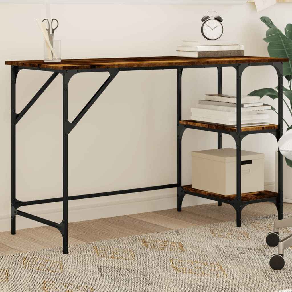 vidaXL Bureau 120x50x75 cm metaal en bewerkt hout sonoma eikenkleurig