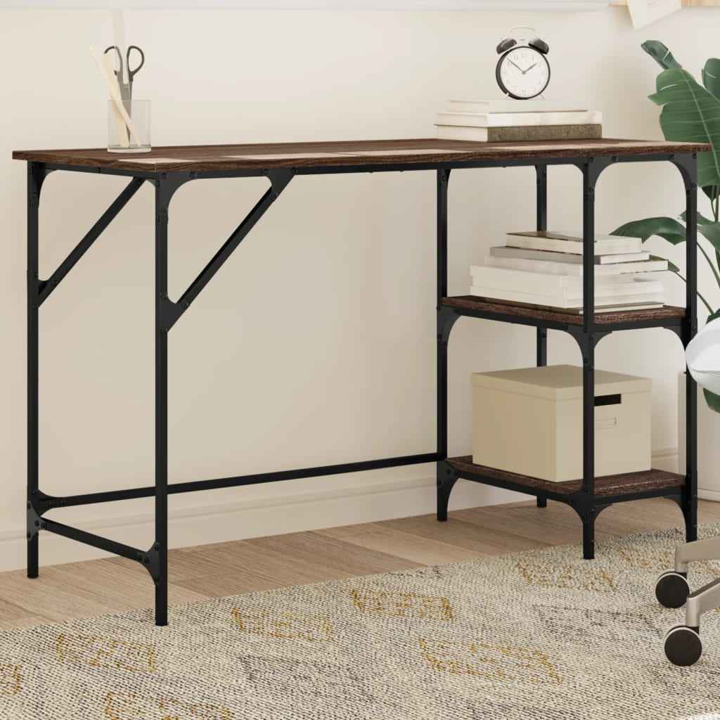 vidaXL Bureau 120x50x75 cm metaal en bewerkt hout sonoma eikenkleurig