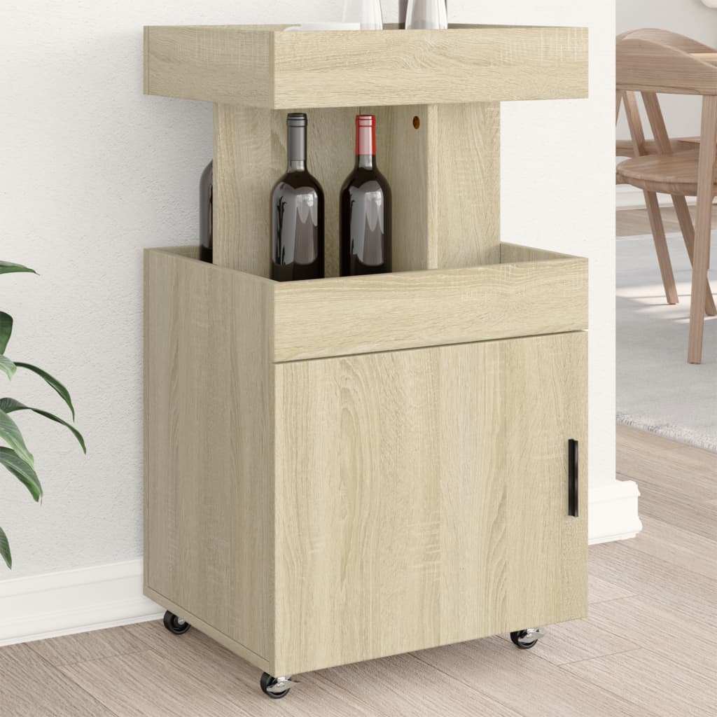vidaXL Drankkar 50x41x89 cm bewerkt hout grijs sonoma eikenkleurig