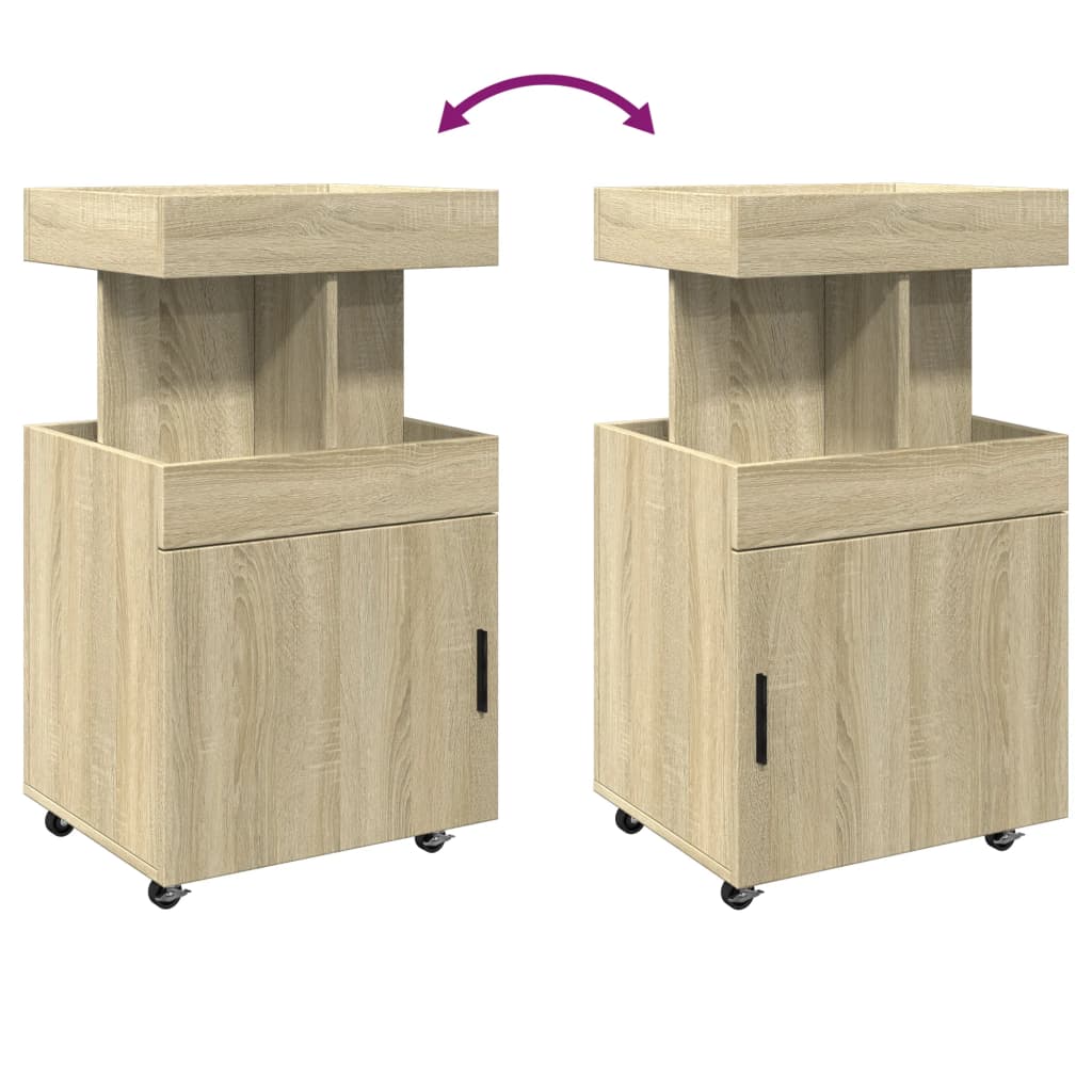 vidaXL Drankkar 50x41x89 cm bewerkt hout grijs sonoma eikenkleurig