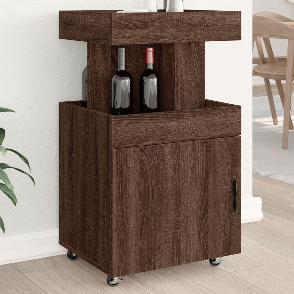 vidaXL Drankkar 50x41x89 cm bewerkt hout grijs sonoma eikenkleurig
