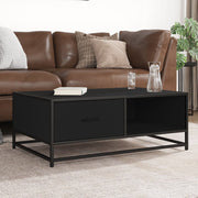 vidaXL Coffee Table 90x57x35 cm Crafted Wood and Metal Black