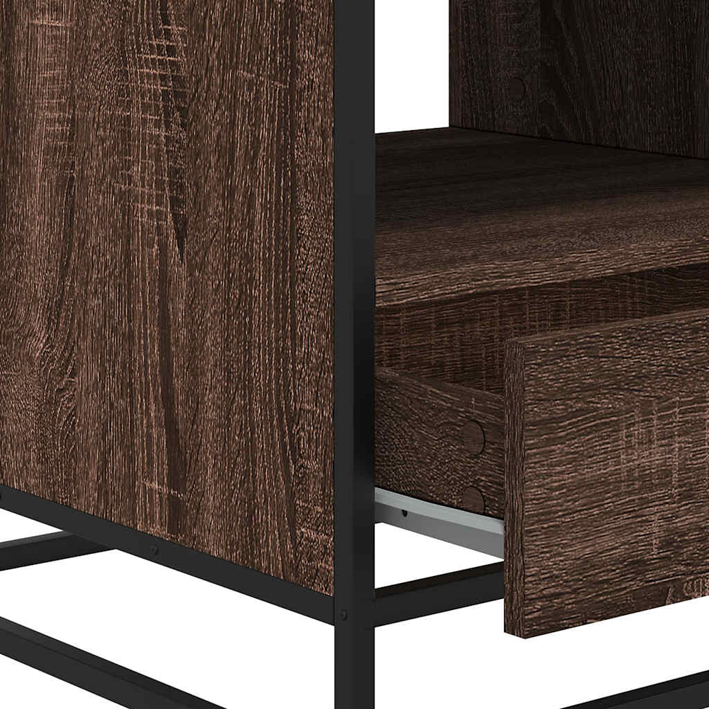 vidaXL Salontafel 100x50x45 cm bewerkt hout en metaal gerookt eiken - Aashly