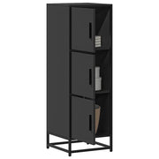vidaXL Hoge kast 35,5x35x106,5 cm bewerkt hout en metaal zwart