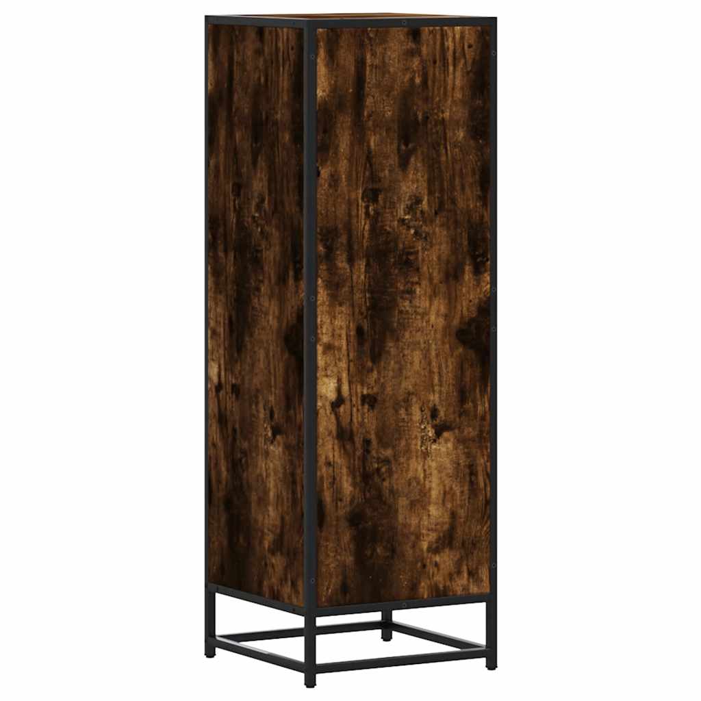 vidaXL Hoge kast 35,5x35x106,5 cm bewerkt hout en metaal zwart