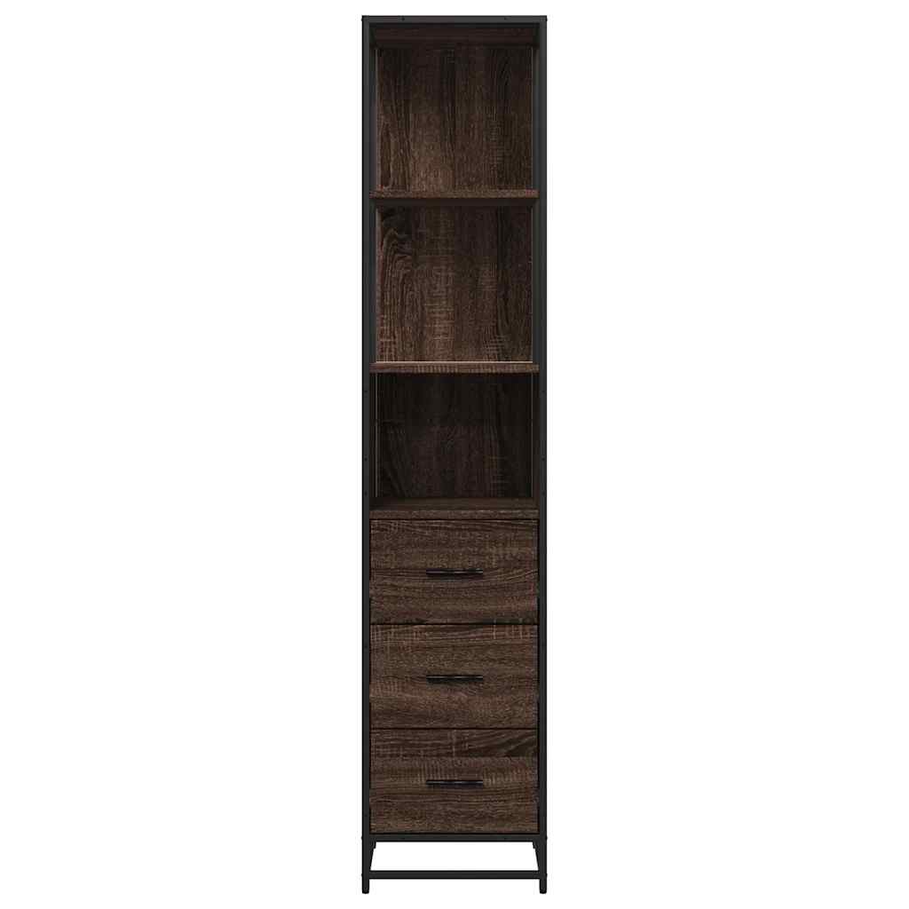 vidaXL Badkamerkast 35x37,5x166cm bewerkt hout grijs sonoma eikenkleur - Aashly