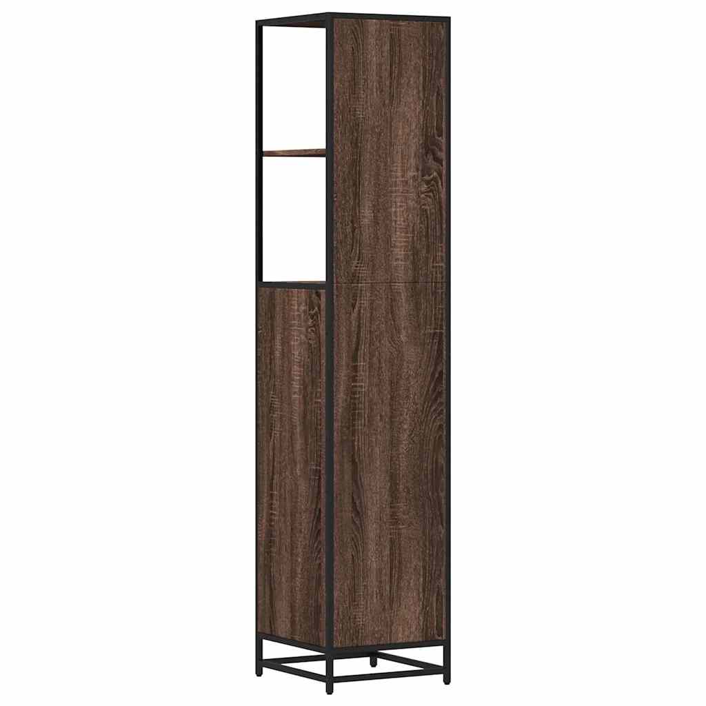 vidaXL Badkamerkast 35x37,5x166cm bewerkt hout grijs sonoma eikenkleur - Aashly