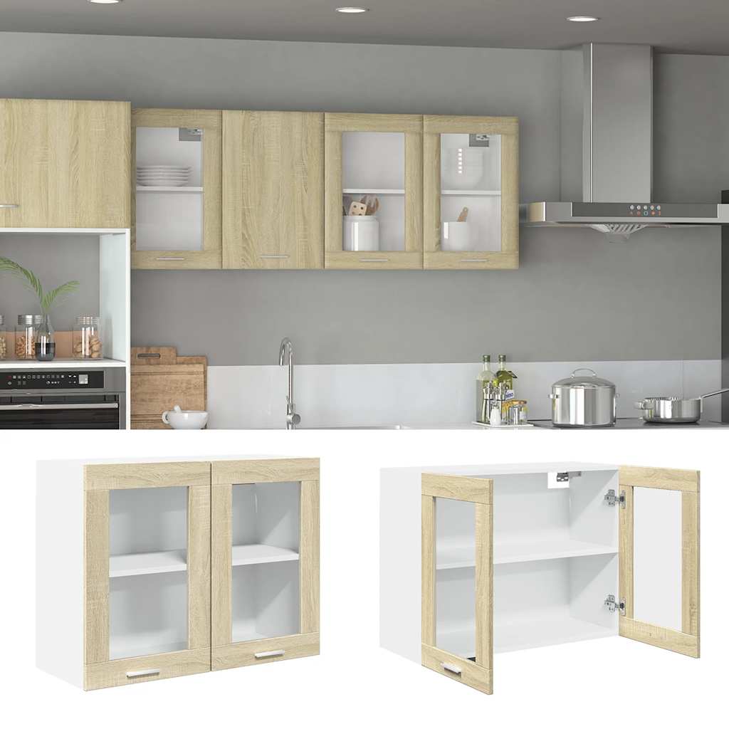 vidaXL Hangkast Lyon 60x31x40 cm bewerkt hout hoogglans wit