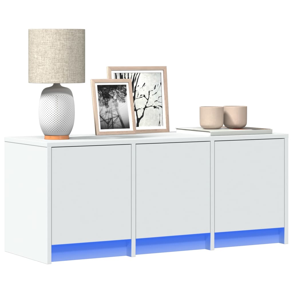 vidaXL TV-kast met LED met lade Wit 165 x 34 x 40 cm Bewerkt hout