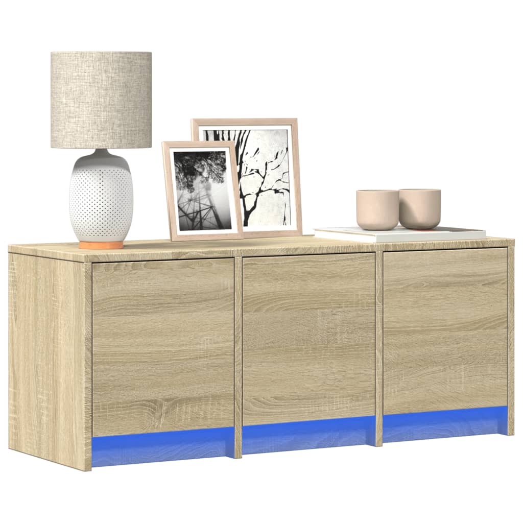 vidaXL TV-kast met LED met lade Wit 165 x 34 x 40 cm Bewerkt hout