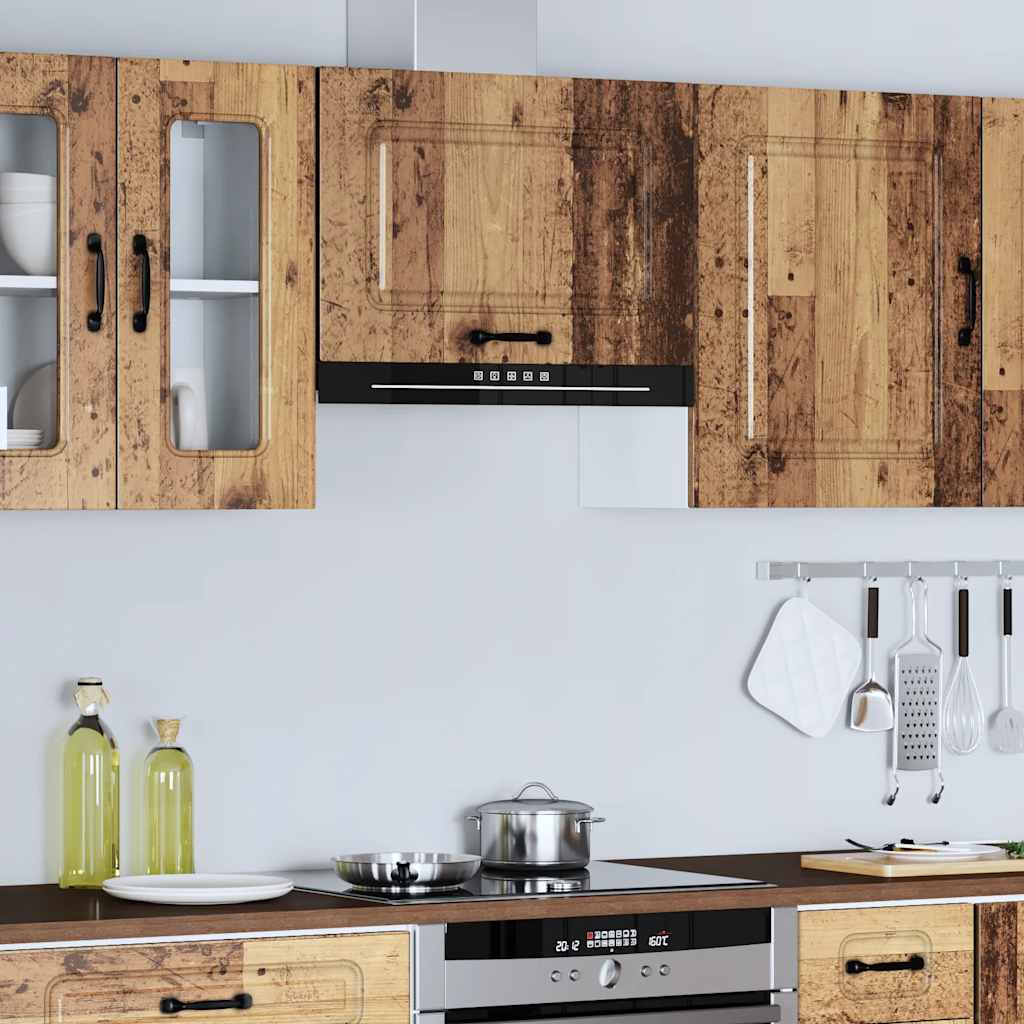 vidaXL Keukenwandhoekkast Kalmar bewerkt hout zwart