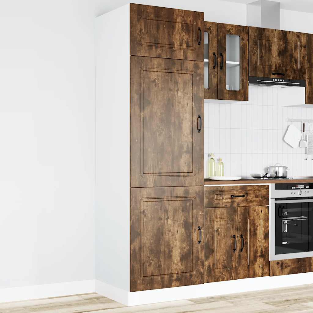 vidaXL Keukenwandhoekkast Kalmar bewerkt hout zwart