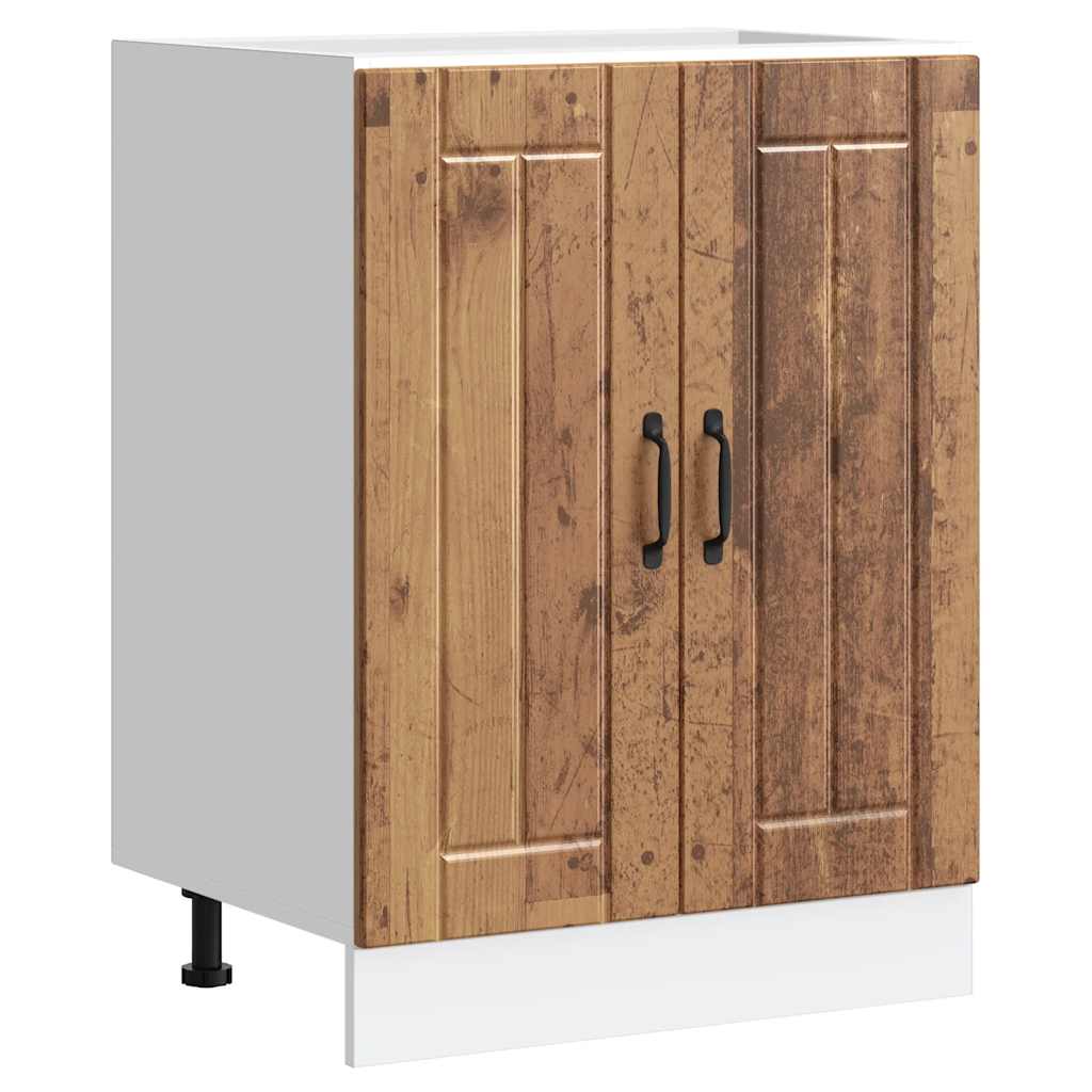 vidaXL Keukenwandkast met glazen deur Lucca bewerkt hout zwart