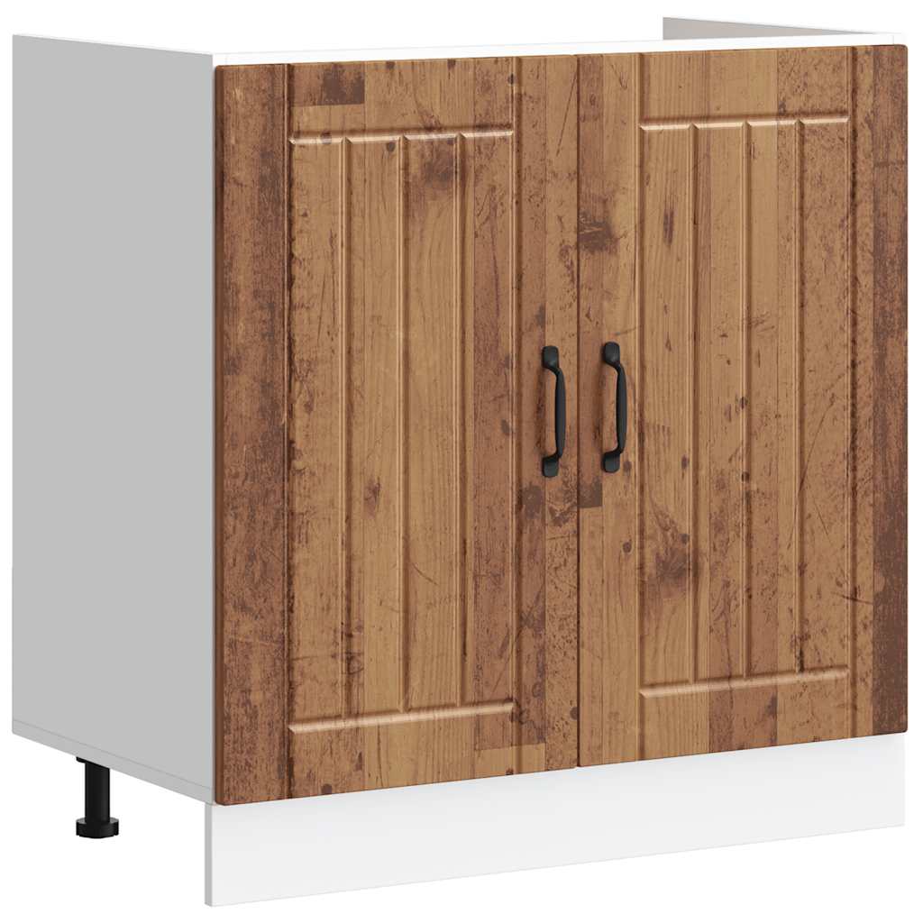 vidaXL Keukenwandkast met glazen deur Lucca bewerkt hout zwart