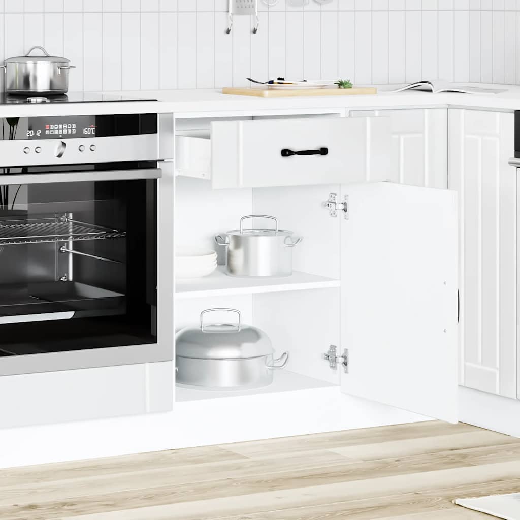 vidaXL Keukenwandkast met glazen deur Lucca bewerkt hout zwart