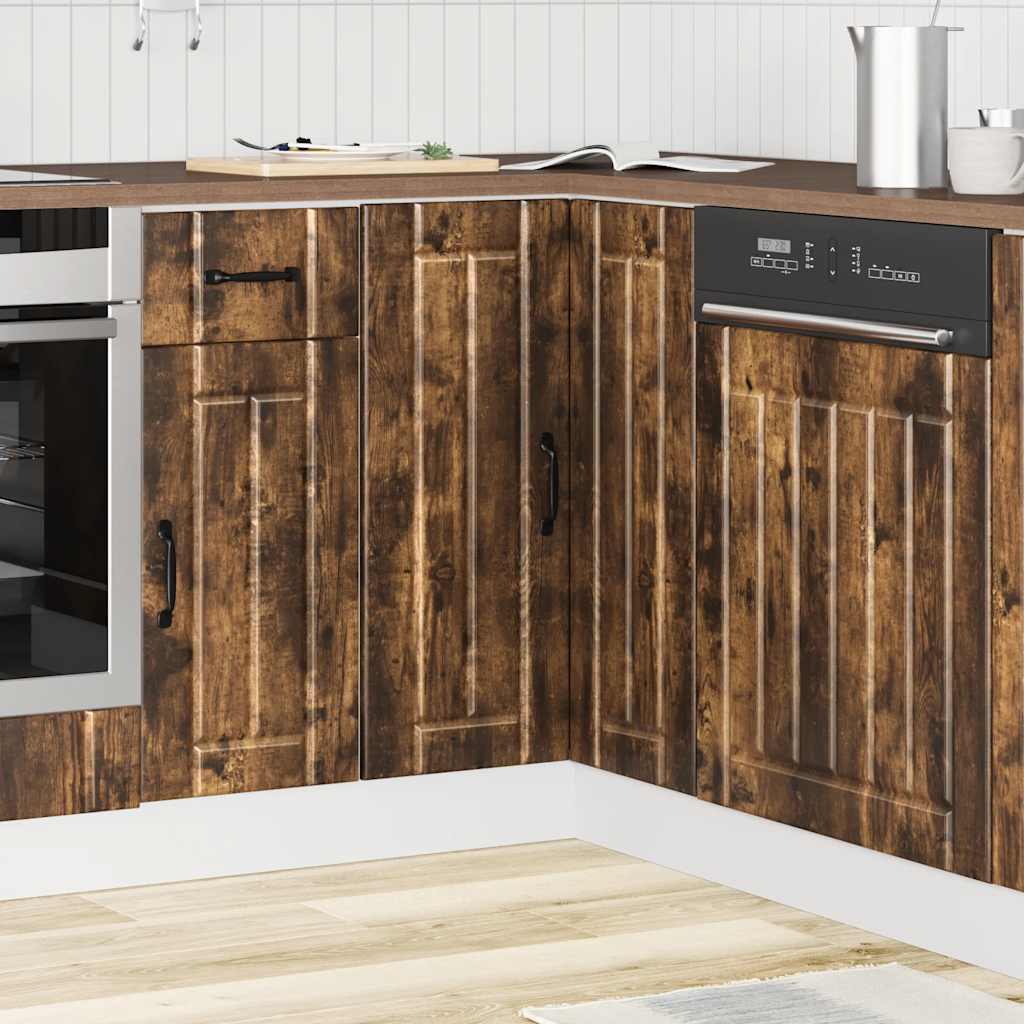 vidaXL Keukenwandkast met glazen deur Lucca bewerkt hout zwart