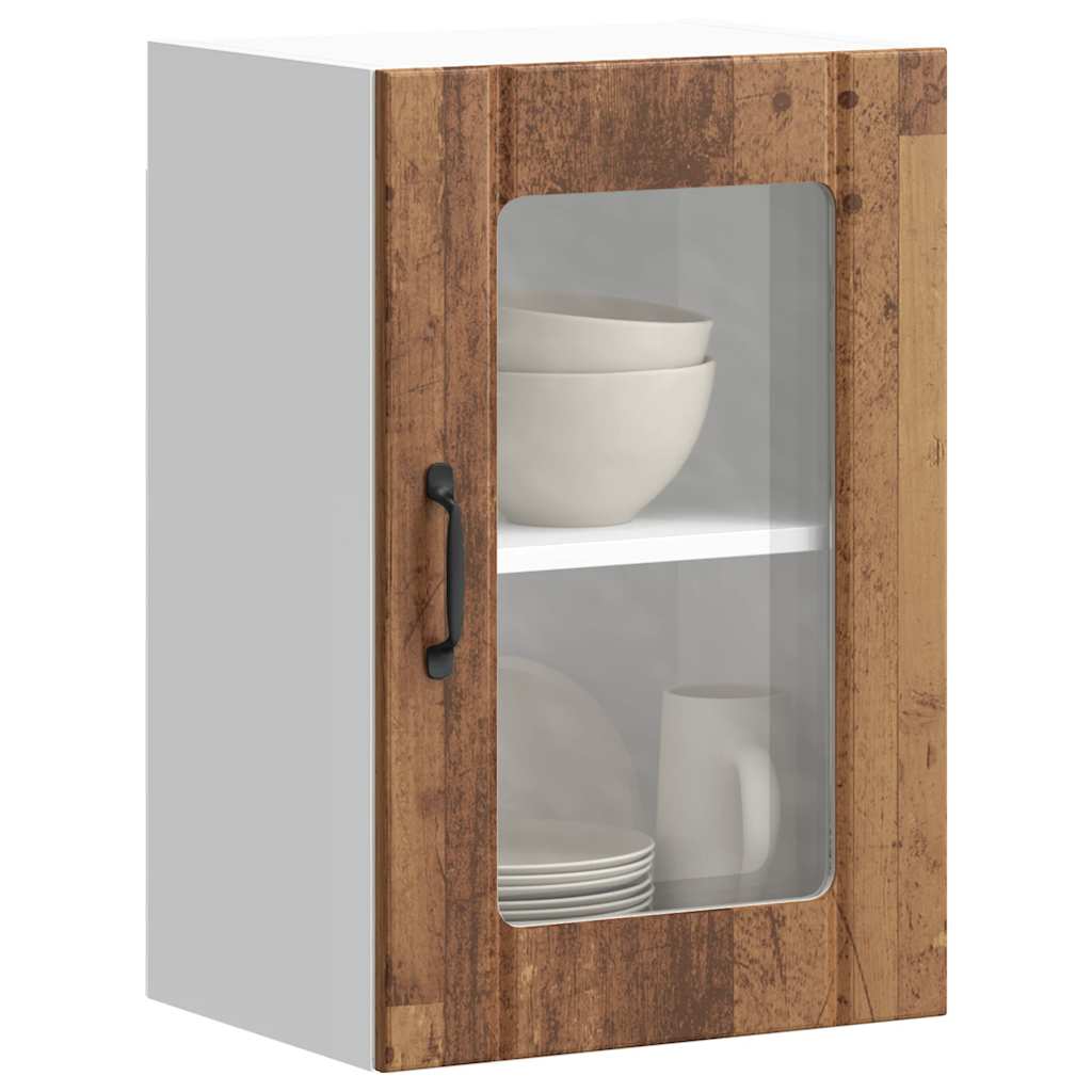 vidaXL Keukenwandkast met glazen deur Lucca bewerkt hout zwart