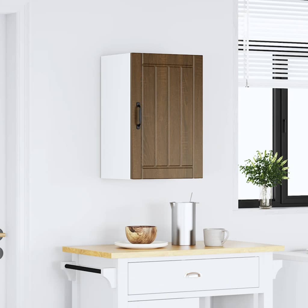 vidaXL Keukenwandkast met glazen deur Lucca bewerkt hout zwart