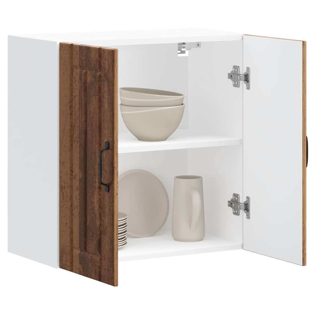 vidaXL Keukenwandkast met glazen deur Lucca bewerkt hout zwart