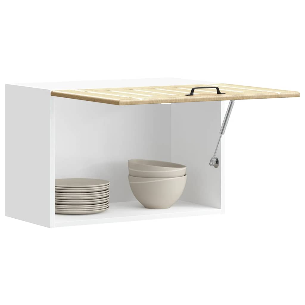 vidaXL Keukenwandkast met glazen deur Lucca bewerkt hout zwart